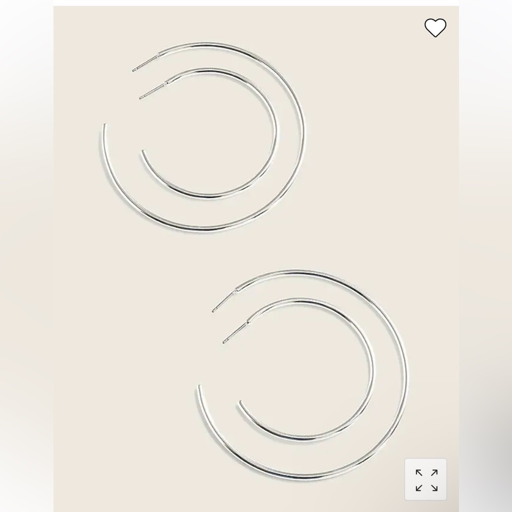 J. Crew NWT Thin Hoop Set-of-Two Earring Pairs - Silver